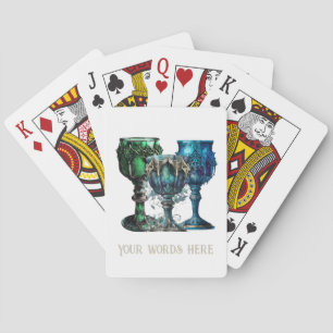 Create Your Own Gothic Blue & Green Chalices Playing Cards