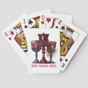 Create Your Own Gothic Red Chalices Playing Cards