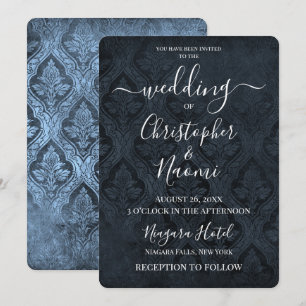 Create Your Own Gothic Rustic Damask Pattern Invitation