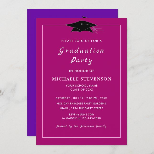 Create Your Own Graduation Invitations Template (Front/Back)