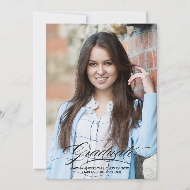 Create your own Graduation Photo Announcement Card (Front)
