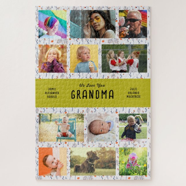 Create Your Own Grandparents Photo Collage Jigsaw Puzzle (Vertical)