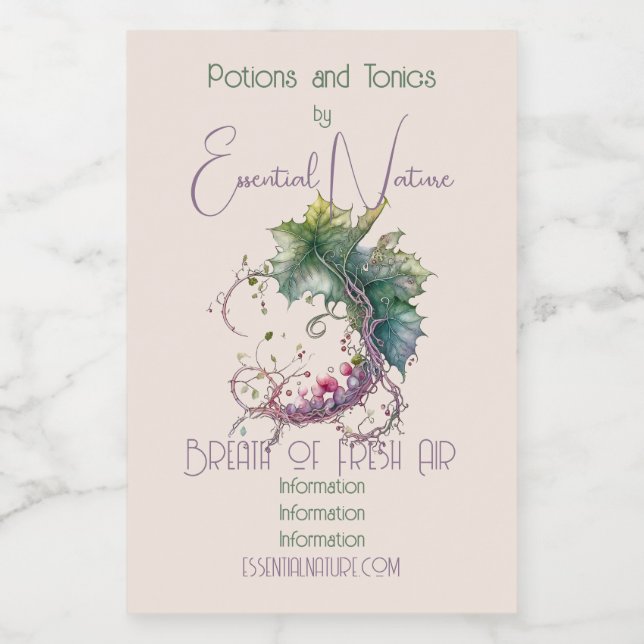 Create Your Own Grapevine Moon Wreath Food Label (Single Label)