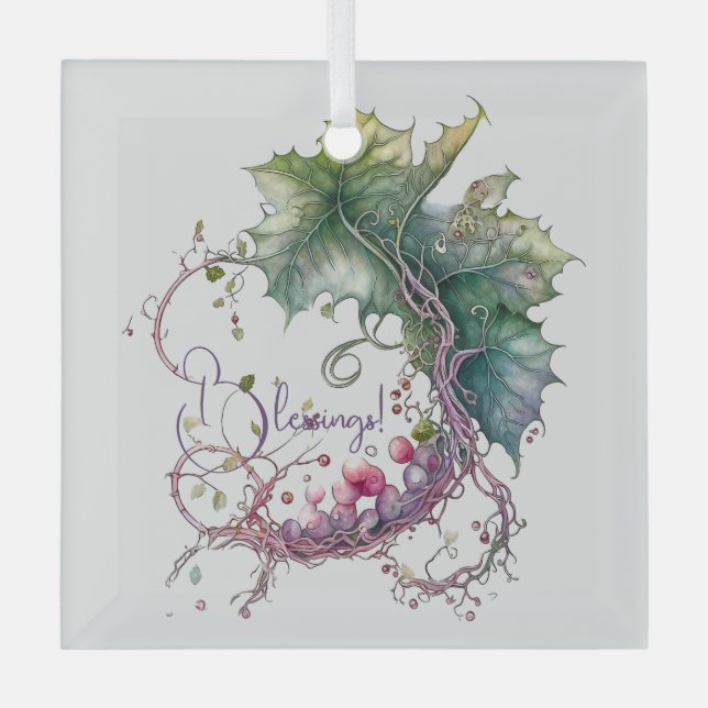 Create Your Own Grapevine Moon Wreath Glass Tree Decoration (Front)