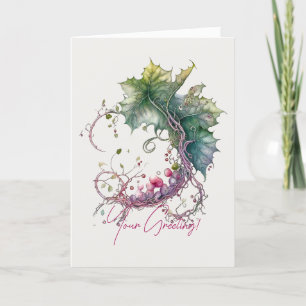 Create Your Own Grapevine Moon Wreath Holiday Card