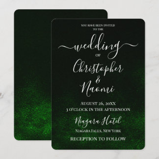 Create Your Own Green Black Texturised Invitation