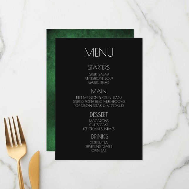Create Your Own - Green Distressed Texture Menu (Front/Back In Situ)