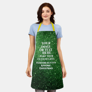 Create Your Own Green Glitter Christmas Gift Apron
