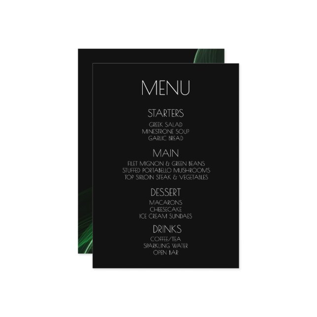 Create Your Own - Green Laser Ribbons Menu (Front/Back In Situ)