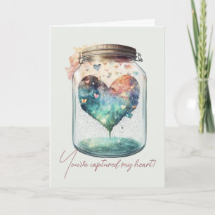 Create Your Own Green Magical Heart Love Holiday Card