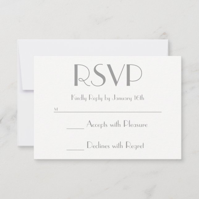 Create Your Own Grey and White RSVP (Front)
