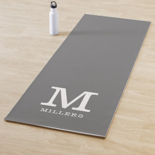 Create Your Own Grey Family Name Monogrammed  Yoga Mat