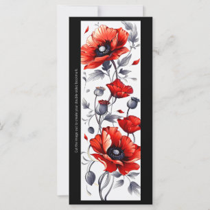 Create Your Own Grey & Red Poppies Bookmark