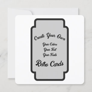 Create Your Own Grey Retro Rectangle Holiday Card