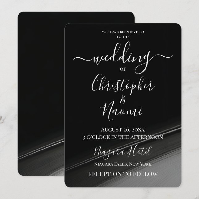 Create Your Own Grey Swipe Black Invitation (Front/Back)