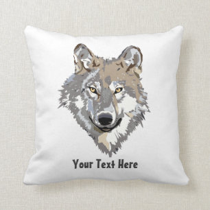 Create Your Own Grey Wolf  Cushion