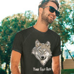 Create Your Own Grey Wolf T-Shirt<br><div class="desc">Create Your Own Grey Wolf T-Shirt . Choose the size,  style and colour from the options menu.Add your own text as desired to make a fun gift for friends or family.</div>