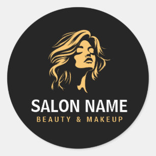 Create your own Hair and Makeup Salon Business Classic Round Sticker