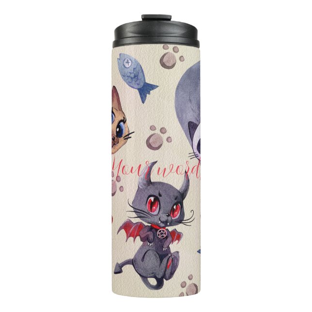 Create Your Own Halloween Cats Thermal Tumbler (Front)