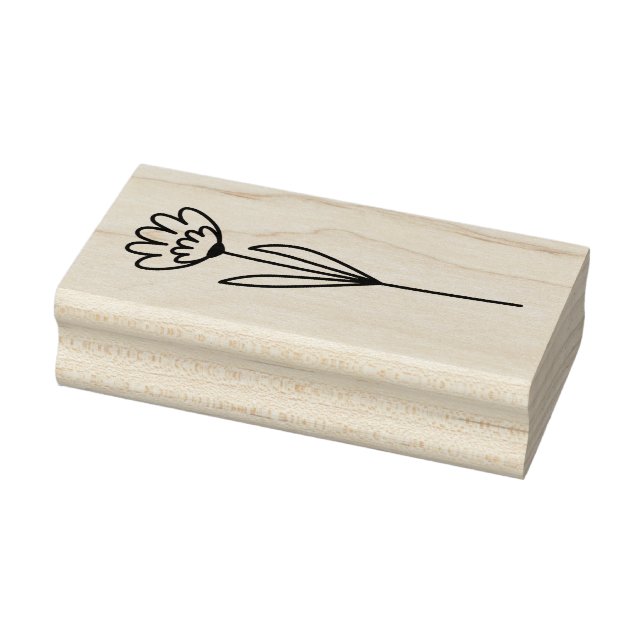 Create Your Own Hand Drawn Double Fan Flower Rubber Stamp (Stamp)