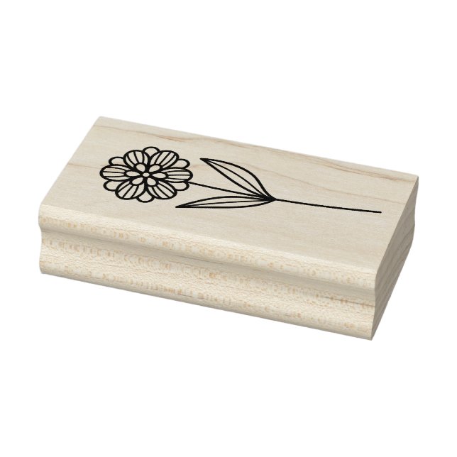 Create Your Own Hand Drawn Double Petaled Flower Rubber Stamp (Stamp)