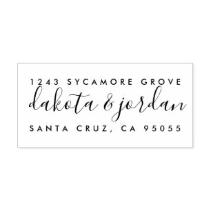 Create Your Own Hand Drawn Script Return Address Rubber Stamp