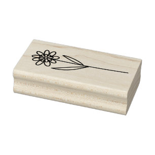 Create Your Own Hand Drawn Wildflower Floral Rubber Stamp