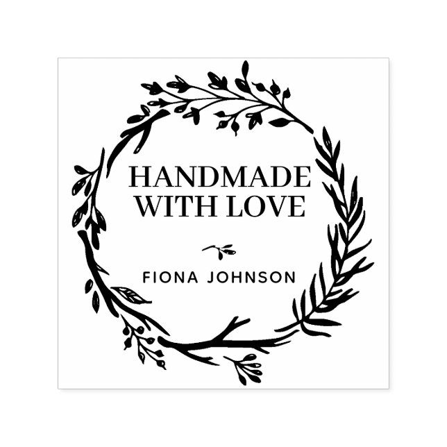 Create Your Own Handmade Greenery Wreath Self-inking Stamp (Design)