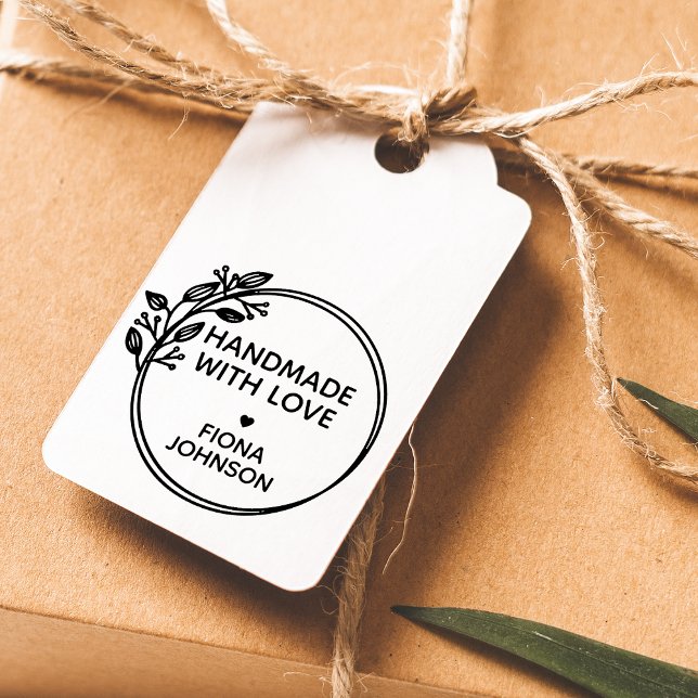 Create Your Own Handmade With Love Circular Rubber Stamp (Creator Uploaded)