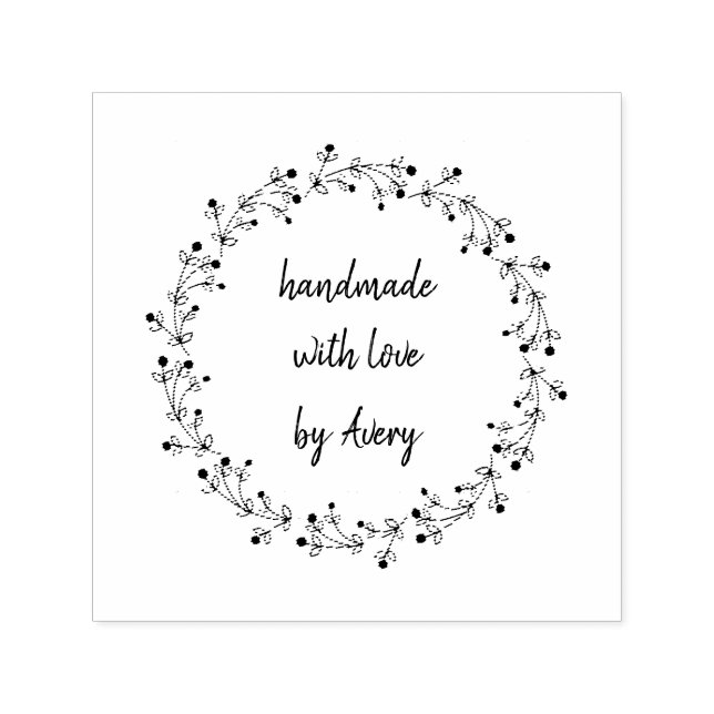Create Your Own Handmade with Love Self-inking Stamp (Design)