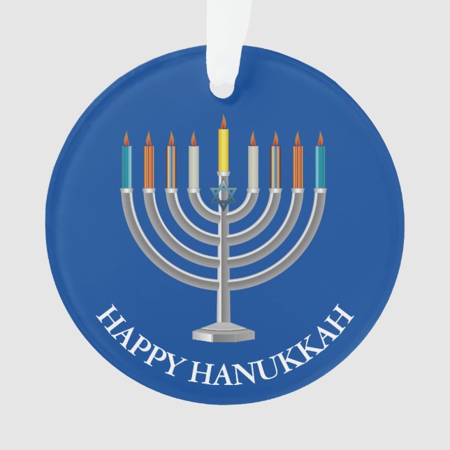 Create Your Own Hanukkah Menorah Ornament (Front)