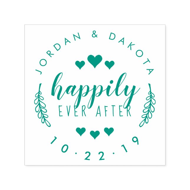 Create Your Own "Happily Ever After" Just Married Self-inking Stamp (Design)