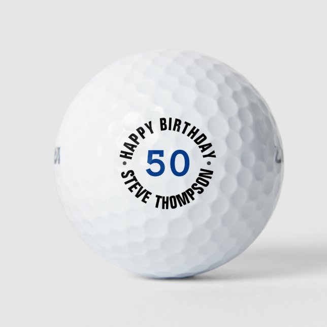Create your Own Happy Birthday Gift Golf Balls (Front)
