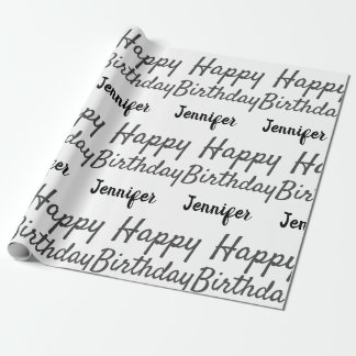 Create Your Own Happy Birthday Name Wrapping Paper