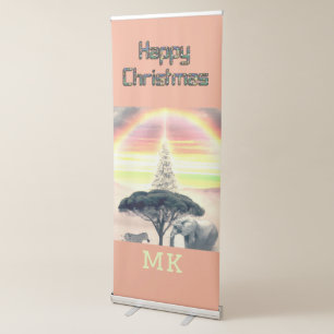 Create Your Own Happy Christmas African Wildlife Retractable Banner