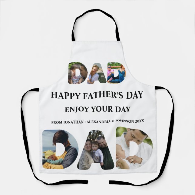 Create your own Happy fathers day 6 photo collage Apron (Front)