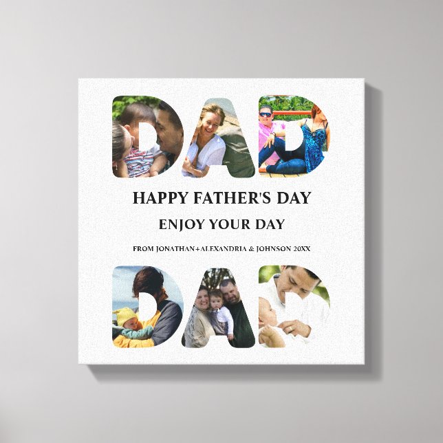 Create your own Happy fathers day 6 photo collage Canvas Print (Front)