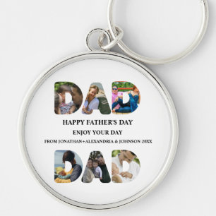 Create your own Happy fathers day 6 photo collage Key Ring