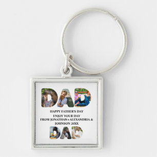 Create your own Happy fathers day 6 photo collage Key Ring