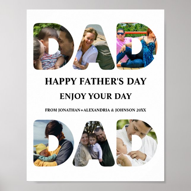 Create your own Happy fathers day 6 photo collage Poster (Front)