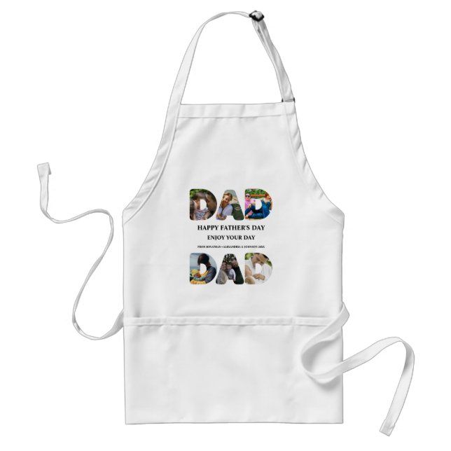 Create your own Happy fathers day 6 photo collage Standard Apron (Front)