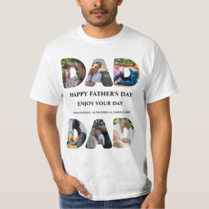 Create your own Happy fathers day 6 photo collage T-Shirt