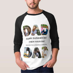 Create your own Happy fathers day 6 photo collage T-Shirt