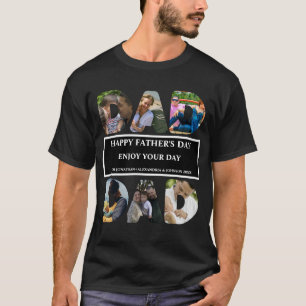 Create your own Happy fathers day 6 photo collage T-Shirt