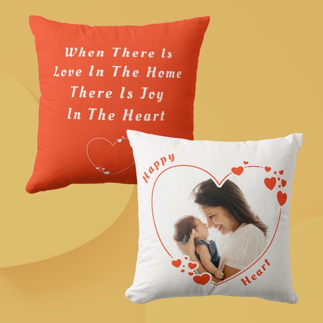 Create your own Happy Heart Throw Pillow (Creator Uploaded)