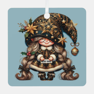 Create Your Own Happy Magical Christmas Gnome Metal Tree Decoration