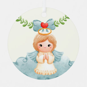 Create Your Own Happy Praying Christmas Angel Metal Tree Decoration