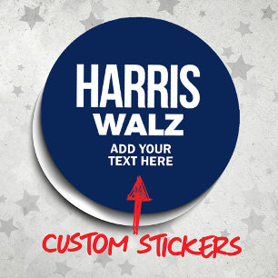 Create Your Own Harris Walz 2024 Classic Round Sticker
