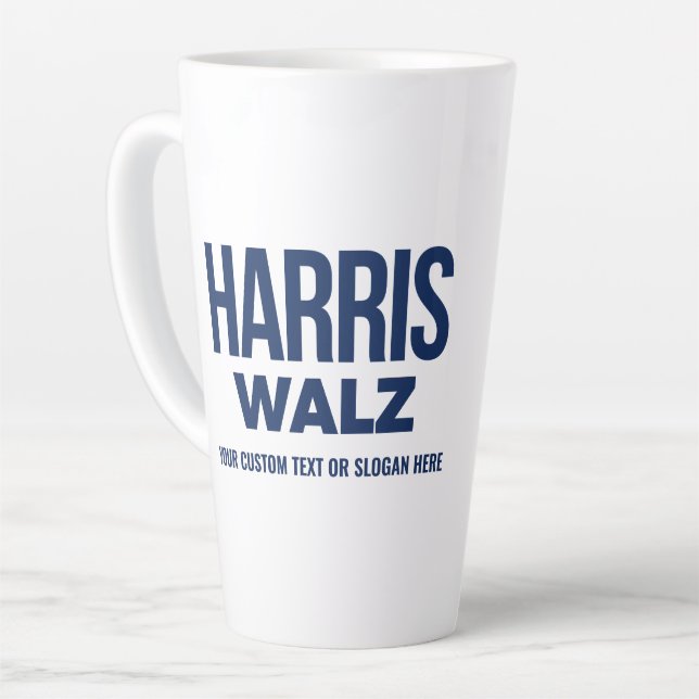 Create Your Own Harris Walz 2024 Latte Mug (Left Angle)