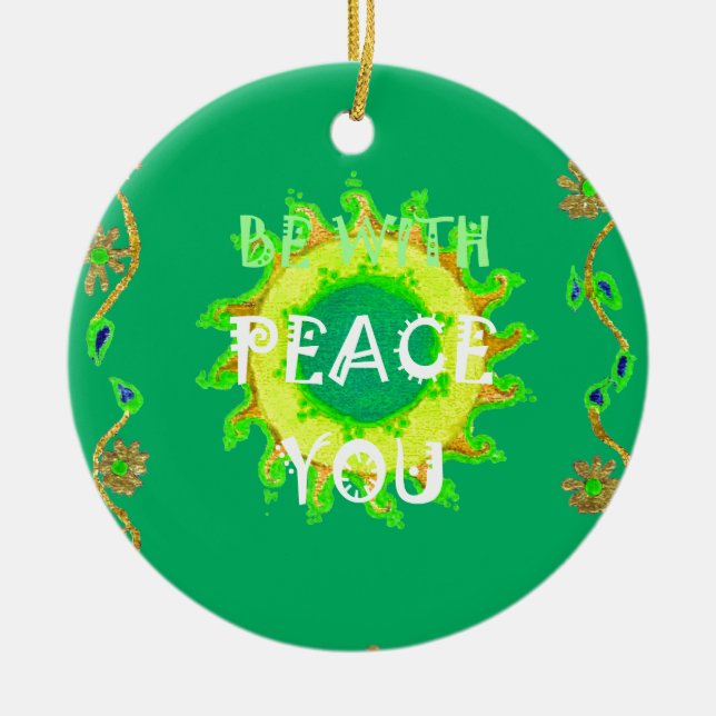 Create Your Own Have a Nice Day Peace Be With You Christmas Tree Decoration (Front)